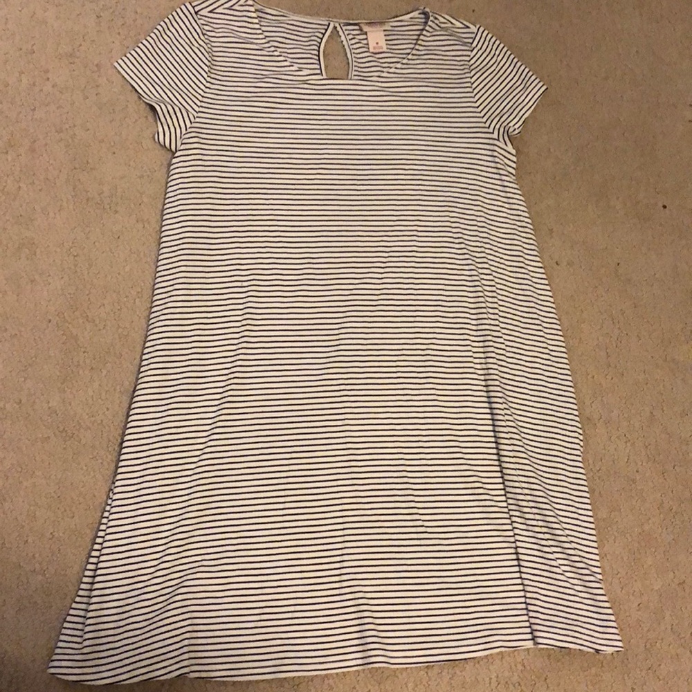 Black and white striped T-shirt dress